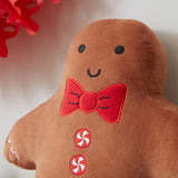 Catherine Lansfield gingerbread man cushion brown 37x28cm, imported from the UK
