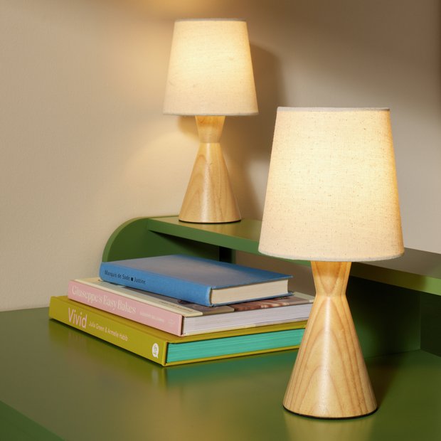 Argos Home table lamp pair natural (British brand)