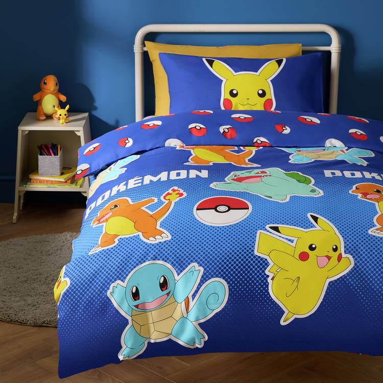 Pokémon bedding set single blue, UK version