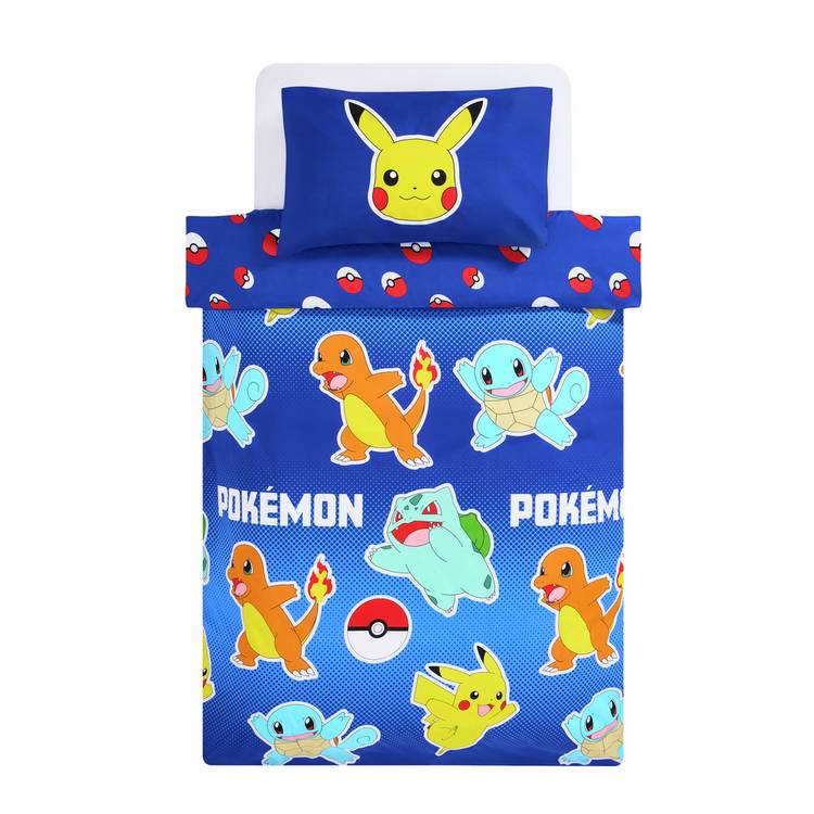 Pokémon bedding set single blue, UK version