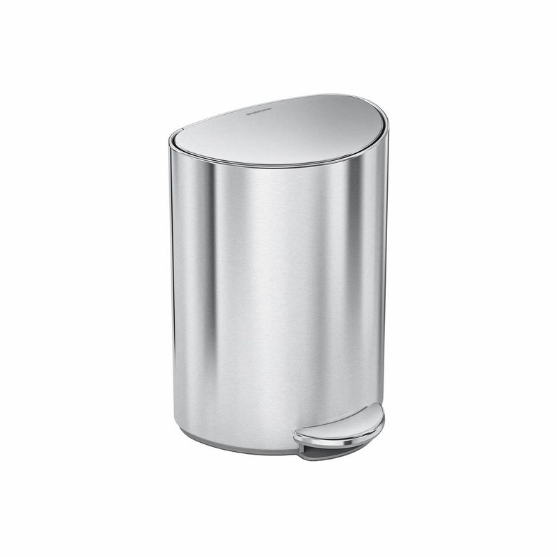Simplehuman 6L semi-round bathroom pedal bin (British brand)