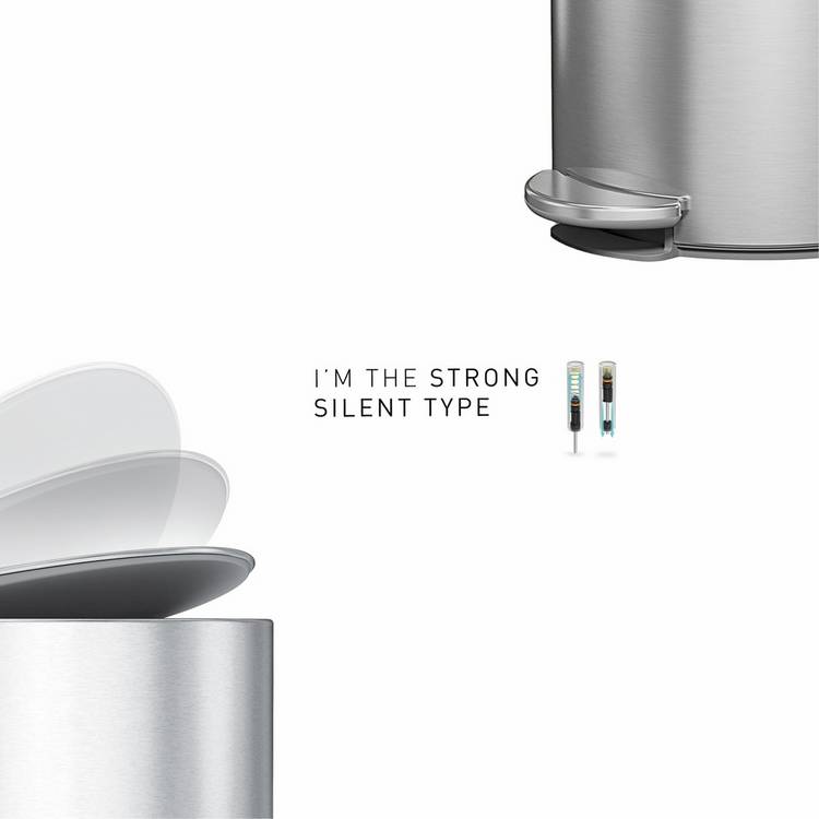 Simplehuman 6L semi-round bathroom pedal bin (British brand)