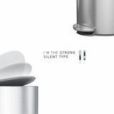 Simplehuman 6L semi-round bathroom pedal bin (British brand)
