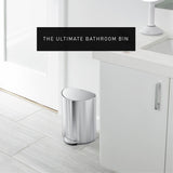 Simplehuman 6L semi-round bathroom pedal bin (British brand)