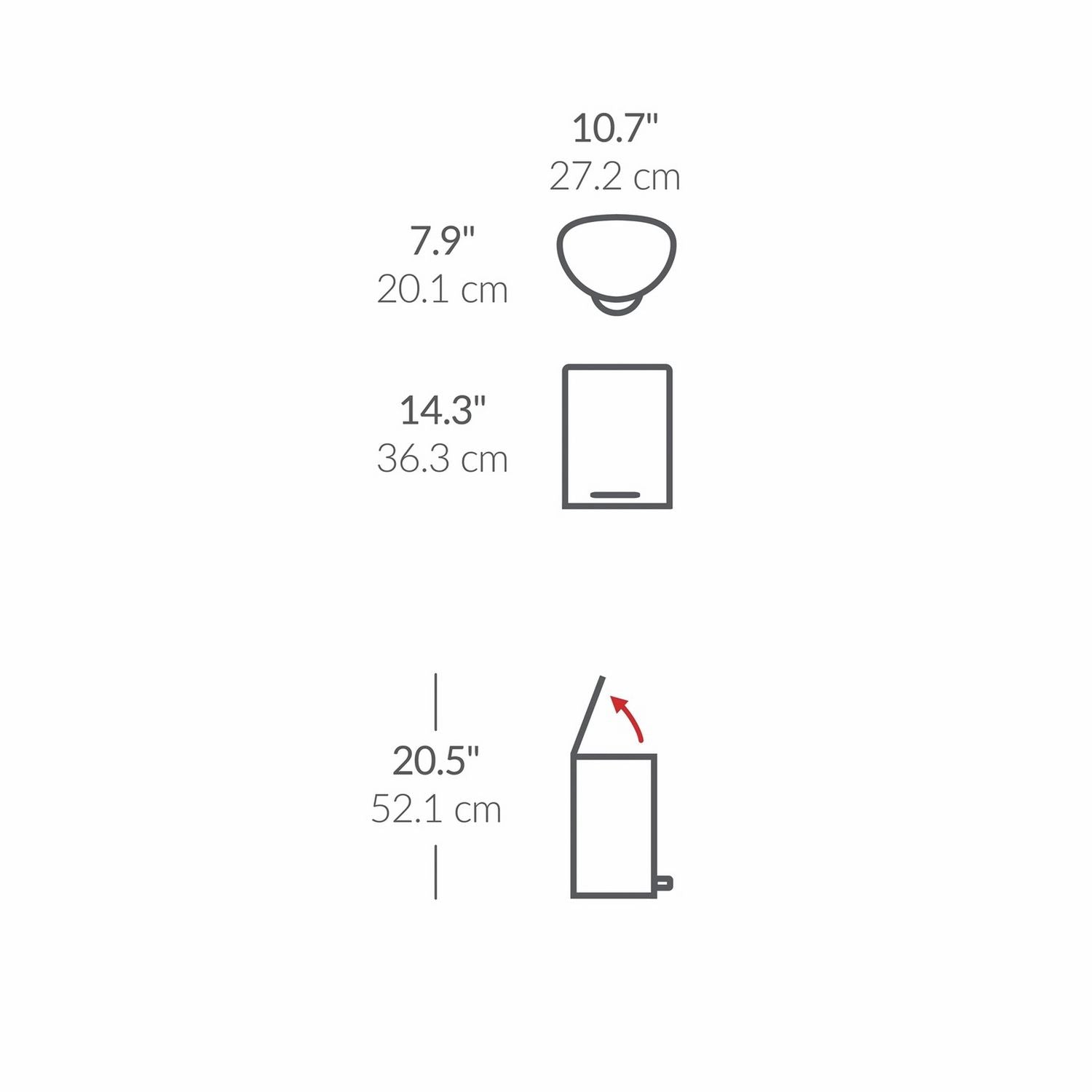 Simplehuman 6L semi-round bathroom pedal bin (British brand)