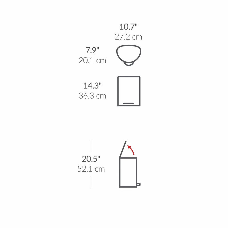 Simplehuman 6L semi-round bathroom pedal bin (British brand)