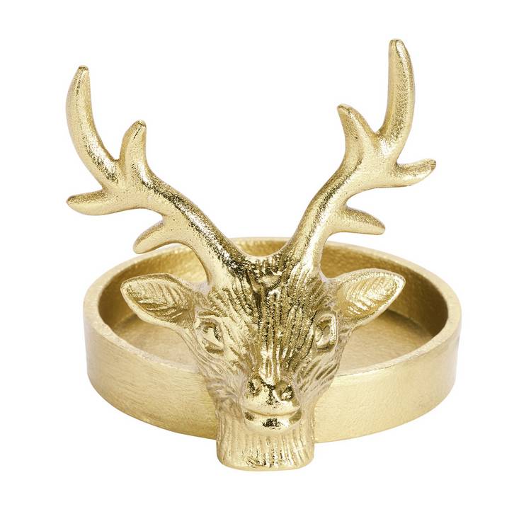 Habitat stag head candle holder gold 11.5cm, UK version