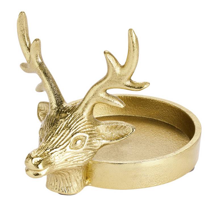 Habitat stag head candle holder gold 11.5cm, UK version