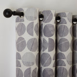 Habitat Geometric Circles Blackout Eyelet Curtains - Grey -168x229cm