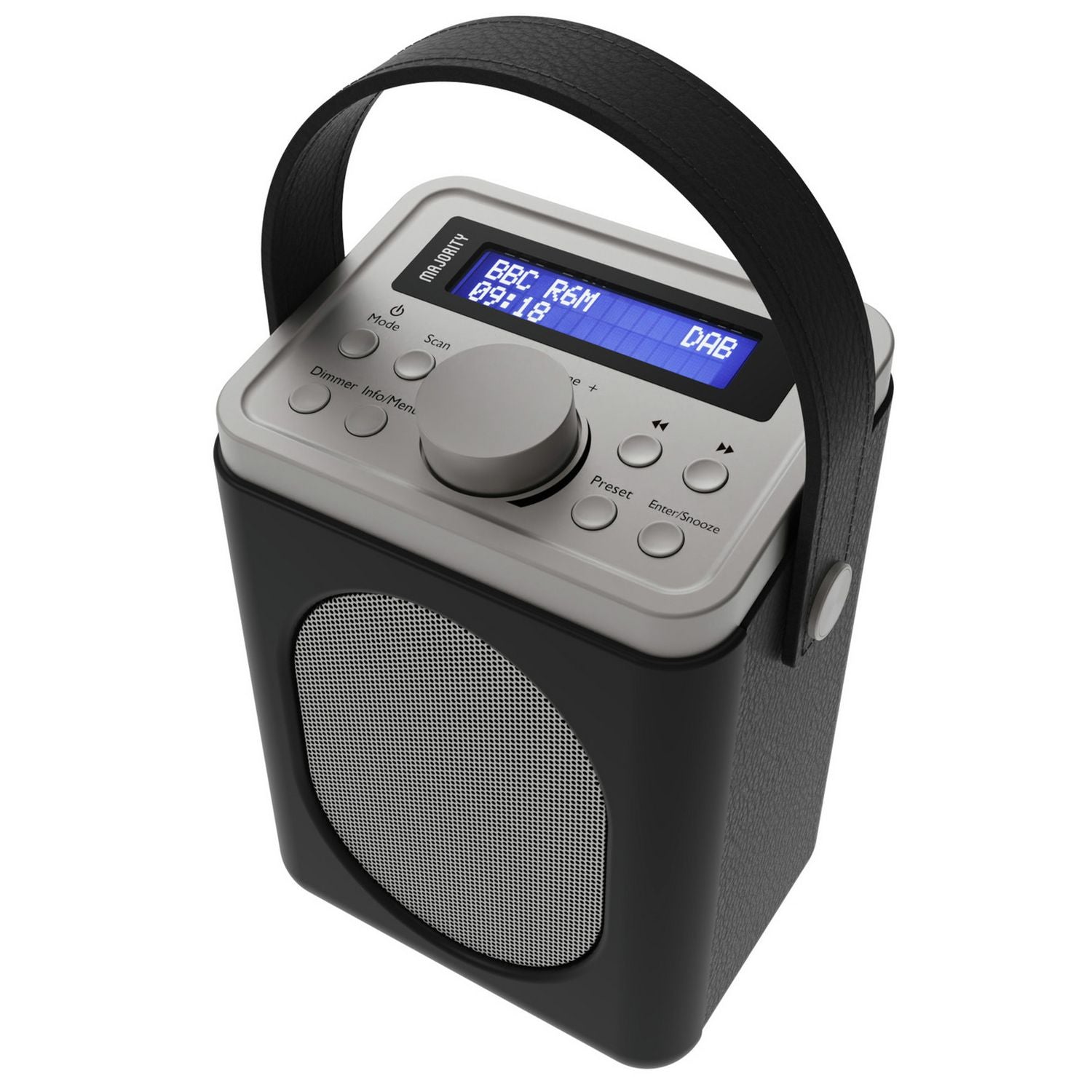 Majority Little Shelford portable DAB radio black grey, imported from the UK