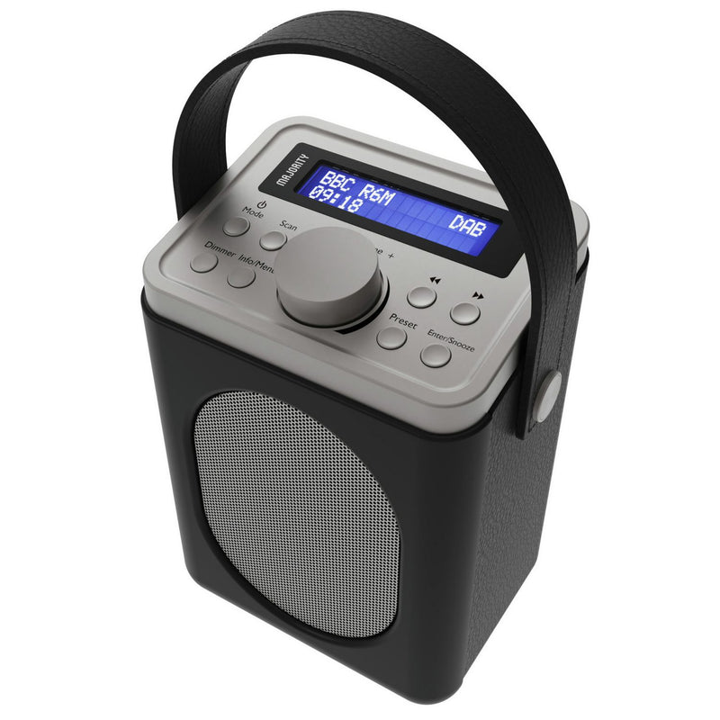 Majority Little Shelford portable DAB radio black grey, imported from the UK