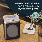 Majority Little Shelford portable DAB radio black grey, imported from the UK