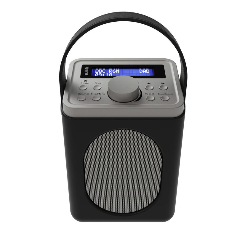 Majority Little Shelford portable DAB radio black grey, imported from the UK