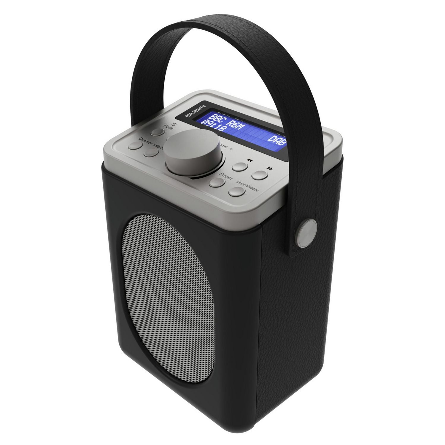 Majority Little Shelford portable DAB radio black grey, imported from the UK