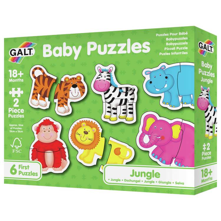 Galt Jungle Baby Puzzles chunky pieces set, imported from the UK