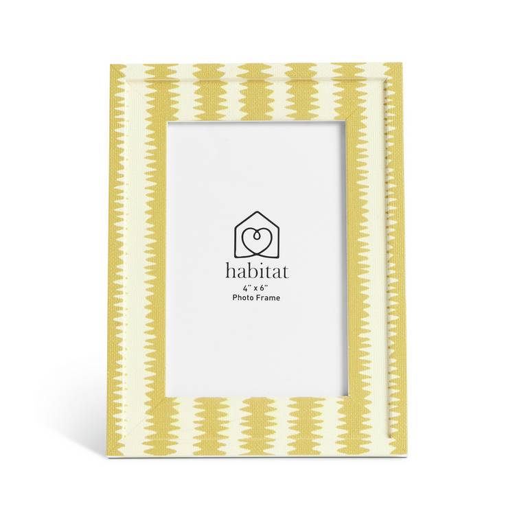 Habitat picture frame mustard printed yellow 4x6, imported from the UK