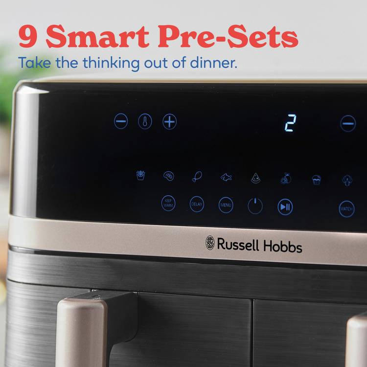 Russell Hobbs Satisfry Dual air fryer 9L, imported from the UK