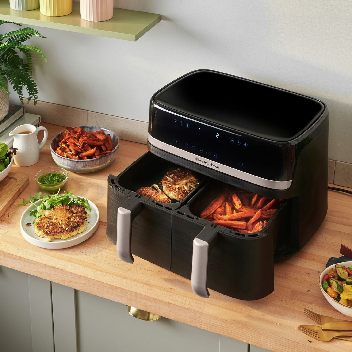 Russell Hobbs Satisfry Dual air fryer 9L, imported from the UK
