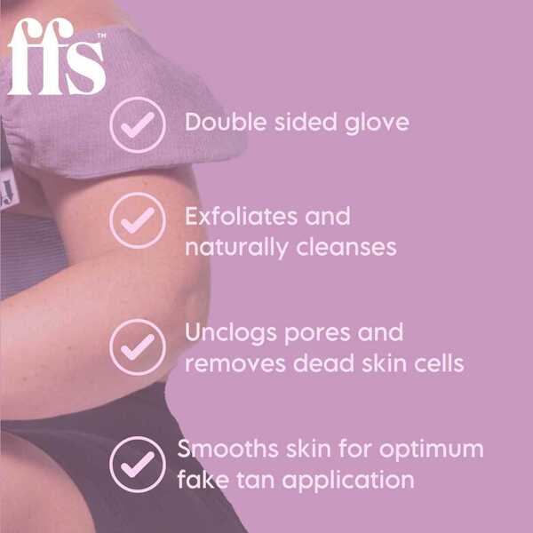 FFS Beauty Double Sided Exfoliating Mitt Purple - British product