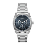 HUGO blue dial stainless steel watch 42mm (British brand)