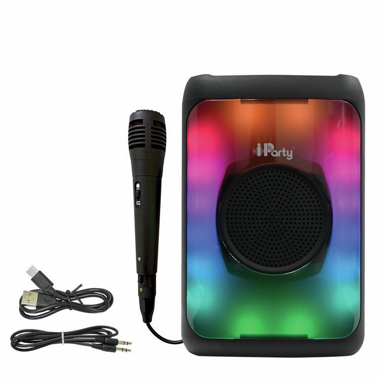 Lexibook medium Bluetooth speaker with microphones and flame light effect, UK version