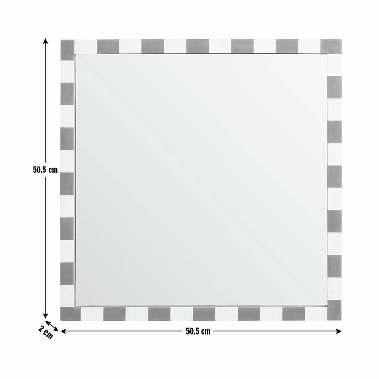 Habitat striped red resin square wall mirror 51x51cm (British brand)