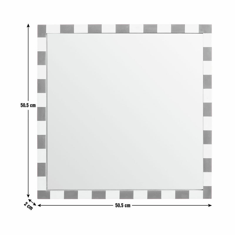 Habitat striped red resin square wall mirror 51x51cm (British brand)