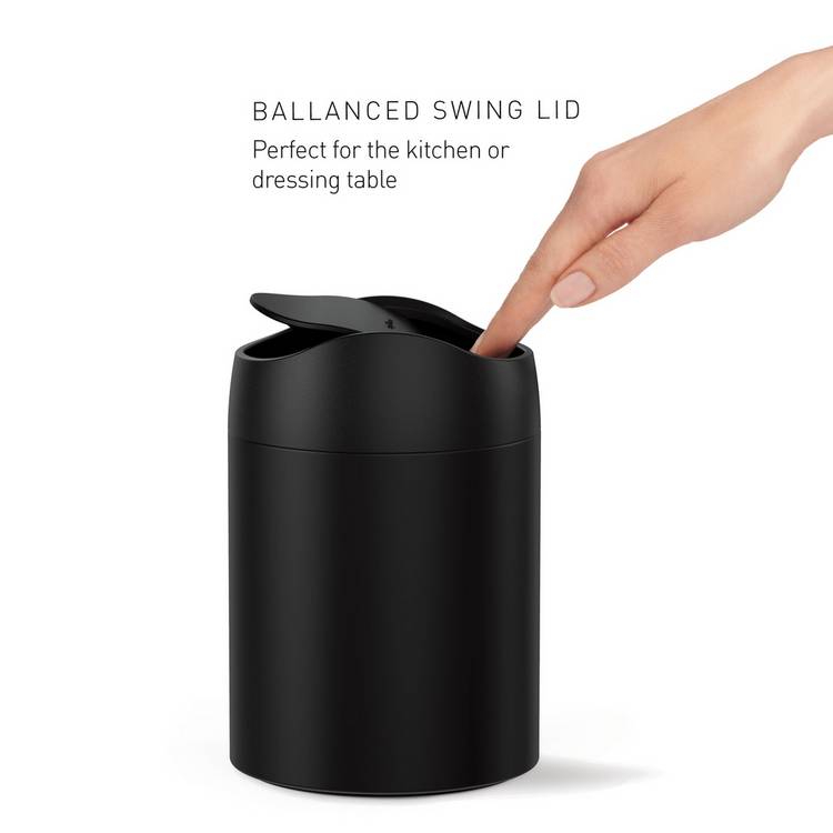 Simplehuman mini waste bin black 1.5L - British product