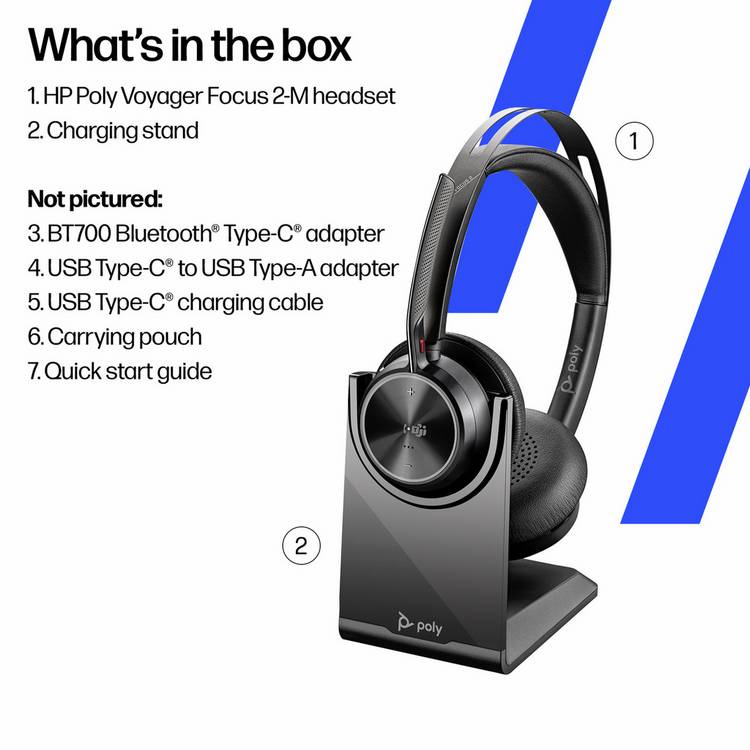 HP Poly Voyager Focus 2 headset black - British product