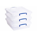 Really Useful clear plastic storage box 10.5L 3-pack, UK version