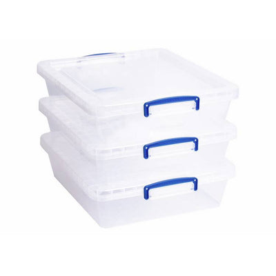 Argos Really Useful 3 x 10.5L Plastic Storage Boxes - Clear- Buy online at McGrocer