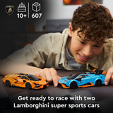 LEGO building toy set Lamborghini Revuelto and Huracán STO 607 pieces - British product