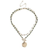 Liars & Lovers multilayer beaded pendant necklace gold-tone, imported from the UK
