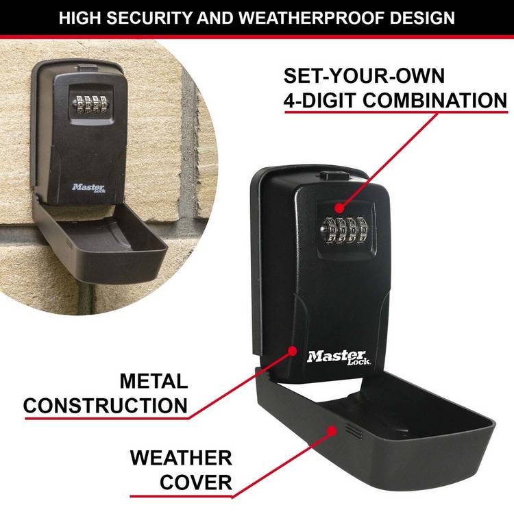 Master Lock mounted combination keysafe, UK version