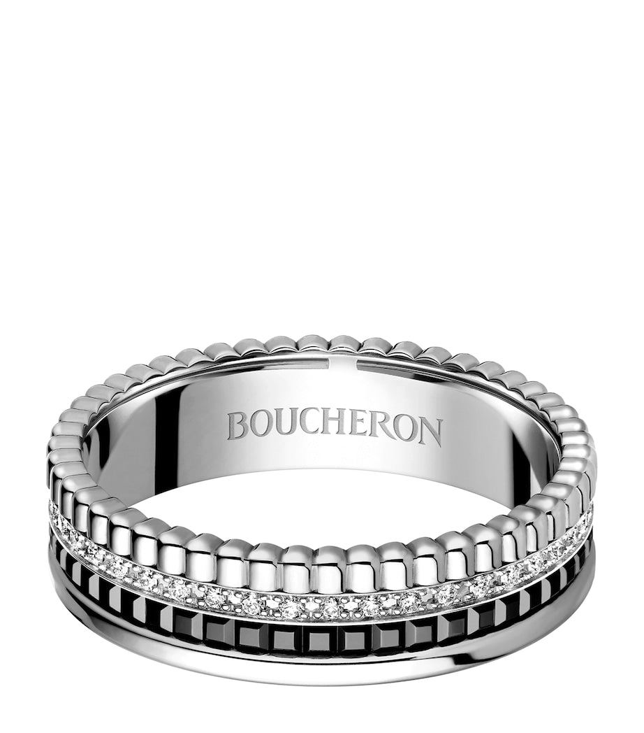 Boucheron Quatre Black Edition white gold diamond ring - British product