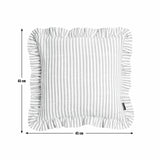 Habitat Stripe Ruffle Cushion - Olive - 43x43cm