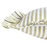 Habitat Stripe Ruffle Cushion - Olive - 43x43cm