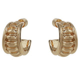 Liars & Lovers gold tone ribbed huggie hoop earrings - British product