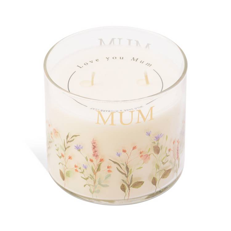Argos Home floral candle wild sage rhubarb 10cm, imported from the UK