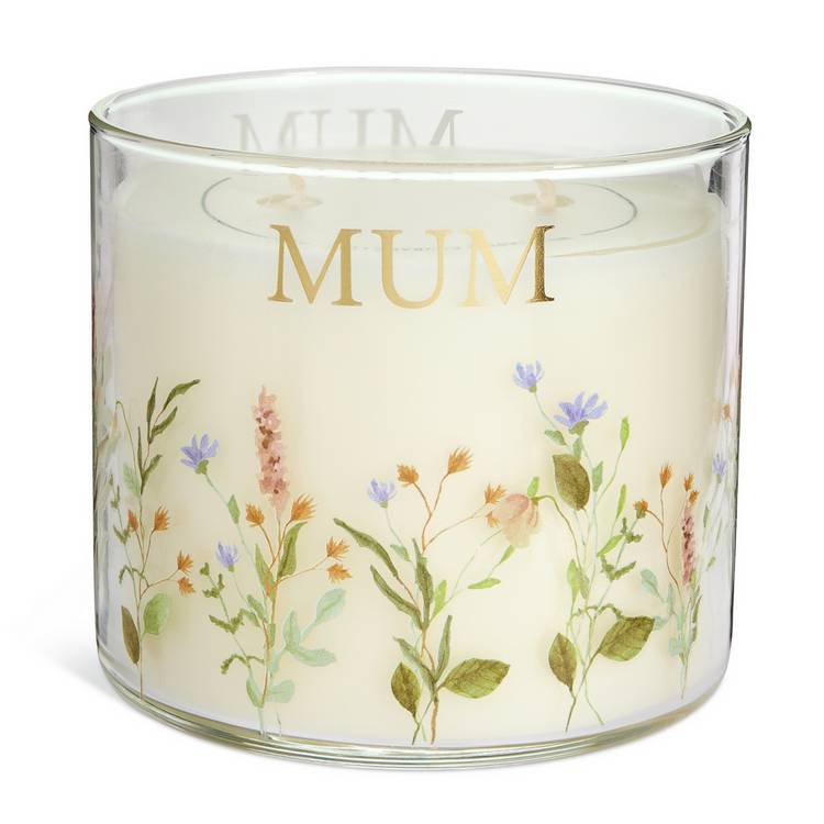Argos Home floral candle wild sage rhubarb 10cm, imported from the UK