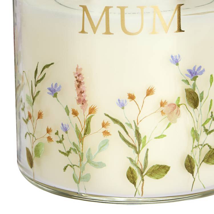 Argos Home floral candle wild sage rhubarb 10cm, imported from the UK