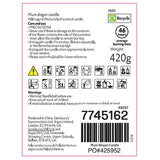 Argos Home floral candle wild sage rhubarb 10cm, imported from the UK