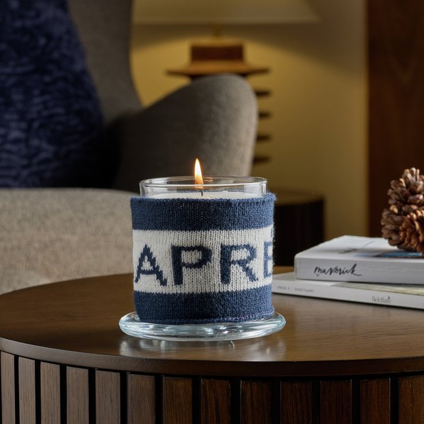 Habitat Aspen scented candle in glass jar with knitted cover, UK version