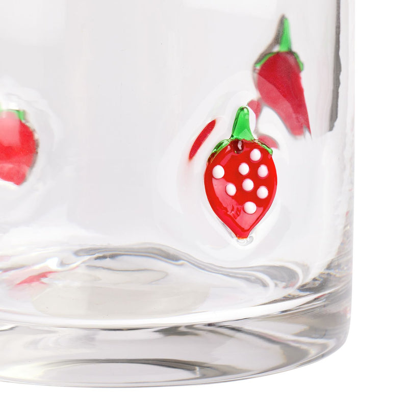 Argos Home strawberry glass tumbler 10cm - British product