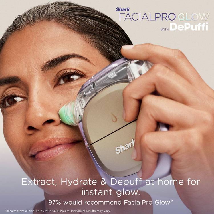 Shark FacialPro Glow DePuffi Blue skincare device, imported from the UK