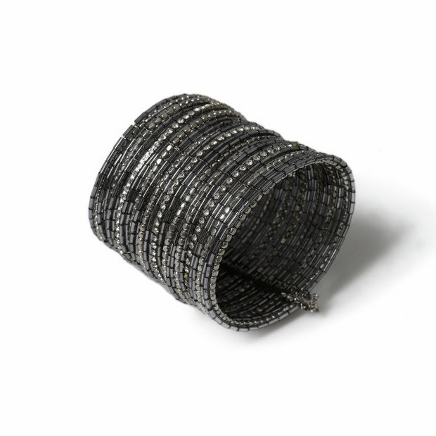 Freedom silver mega cuff rhinestone bracelet 20cm (British brand)