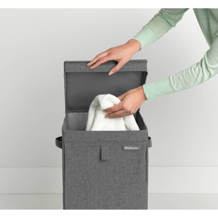 Brabantia grey black stackable laundry container box 35L - British product