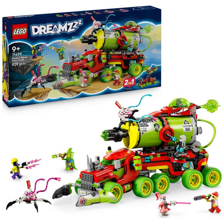 LEGO DREAMZzz Mateo's Spray Paint Truck building set 929 pieces, imported from the UK