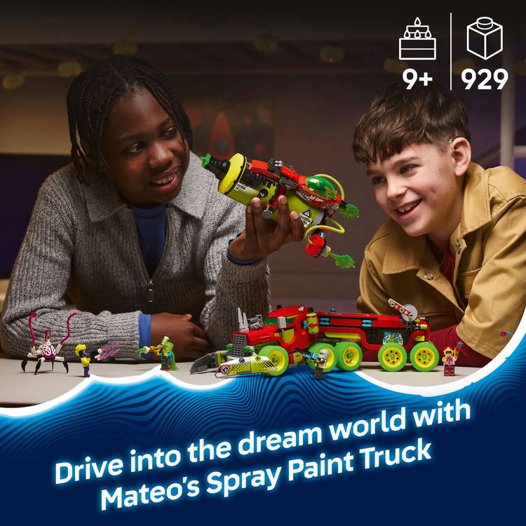 LEGO DREAMZzz Mateo's Spray Paint Truck building set 929 pieces, imported from the UK