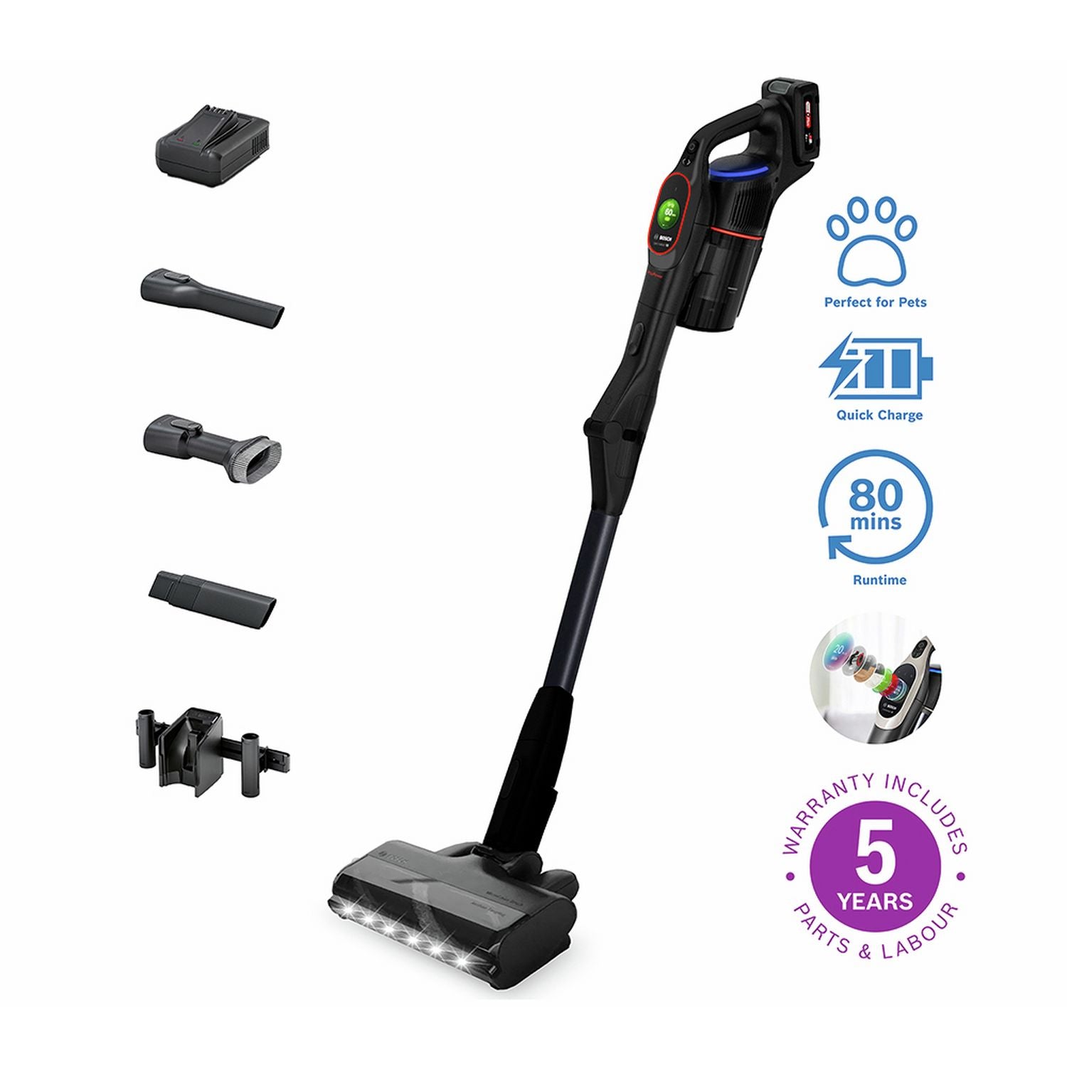 Bosch Unlimited 10 MicroClean cordless vacuum cleaner, UK version